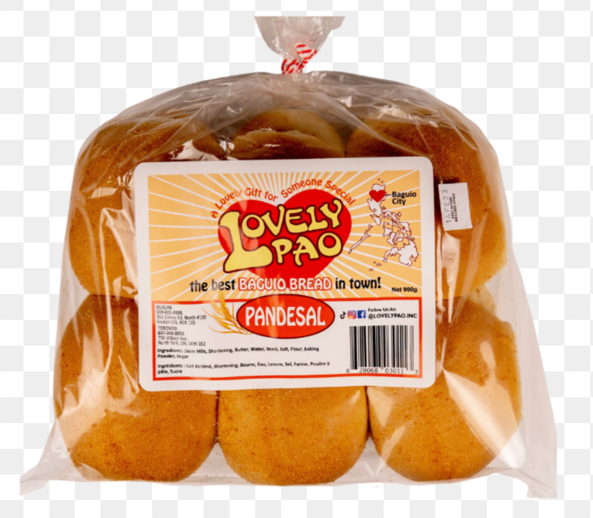 1 Case, Lovely Pao - Pandesal 900g - (24 pack per Case)