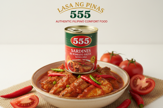 555 Sardines in Tomato Sauce with Chili Banner