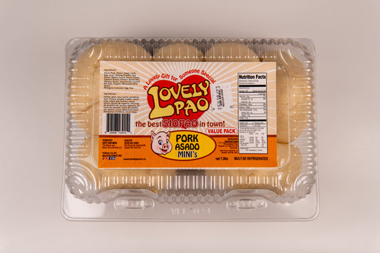 1 Case, Lovely Pao - Value pack minis siopaos (6pcs mini bun  per Pack) - Pork Asado (16 Pack per Case)