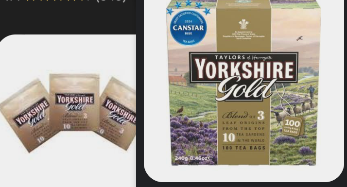Yorkshire Gold Tea Bags - 160 Count (Case of 6) - 500g Premium British Tea