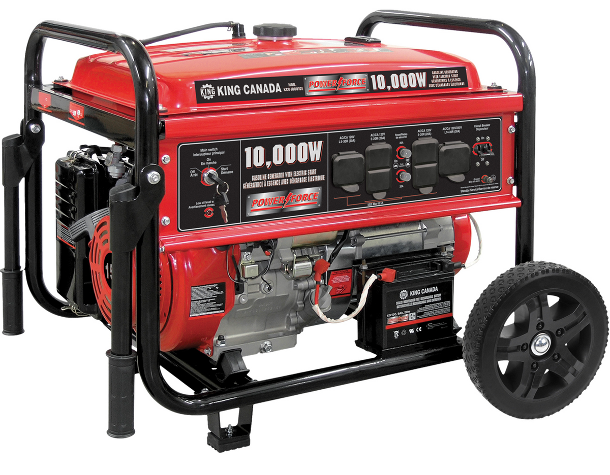 King Canada KCG-10001GE Gasoline Generator | 10,000W Surge, Electric Start