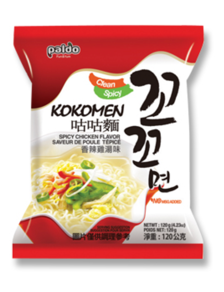 1 Case, 4 Pack - PALDO KOKOMEN - SPICY CHICKEN, 120Gx5 - PAL# 25124
