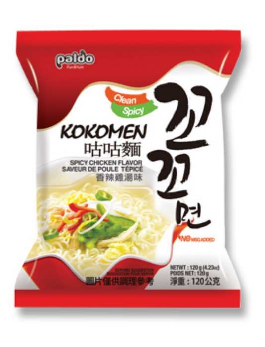 1 Case, 4 Pack - PALDO KOKOMEN - SPICY CHICKEN, 120Gx5 - PAL# 25124