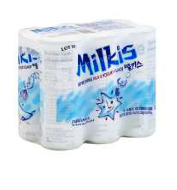 1 Case, 30 Pack - LOTTE MILKIS, MILK AND YOGURT, 250ML - PAL# 25432