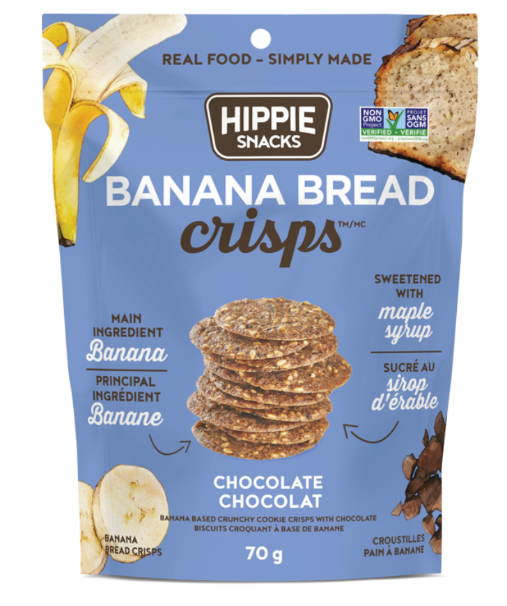 1 Case 12pcs HIPPIE SNACKS  Banana Crisps Chocolate