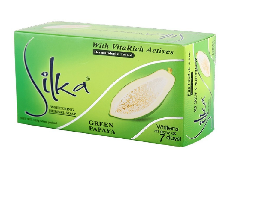 1 Case - Silka Whitening Herbal Soap Papaya-Green 72/135g