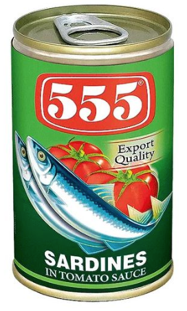555 Sardines in Tomato Sauce 50x155g - PAL# STAR-015