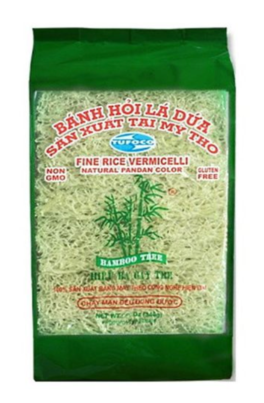 1 Case, Banh Hoi Bamboo Tree Fine Rice Vermicelli Natural Pandan Color 40x340g - PAL# STAR-031