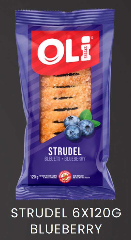 1 Case, OLi Snacks - BLUEBERRY STRUDEL (10x6x120G) - PAL# VPQC-OLI-005