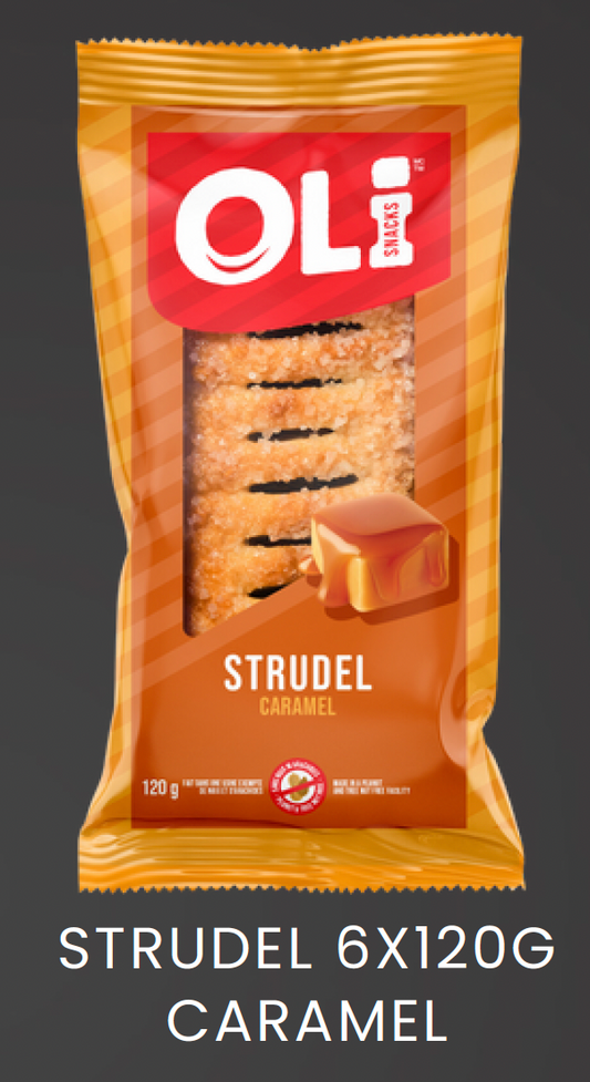 1 Case, OLi Snacks, CARAMEL STRUDEL (10x6x120G) - PAL# VPQC-OLI-004