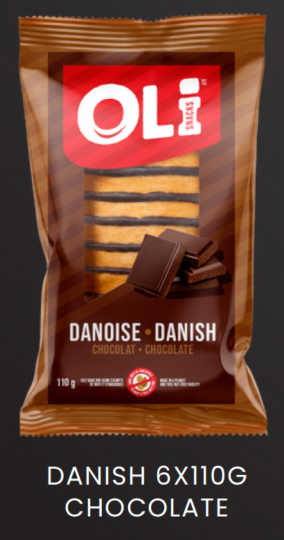 1 Case, OLi Snacks - DANISH CHOCOLATE (10x6x120G) - PAL# VPQC-OLI-006