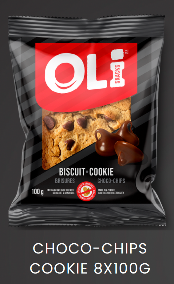 1 Case, OLi Snacks - CHOCO-CHIPS COOKIE (10x8x100G) - PAL# VPQC-OLI-0012