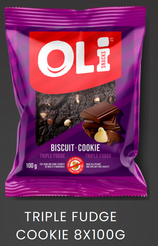 1 Case, OLi Snacks - TRIPLE FUDGE COOKIE (10x8x100G) - PAL# VPQC-OLI-0013