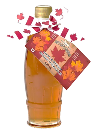 1 Case, Canada True Maple Syrup glass barrel 100 ml., 24 pcs- PAL# PALTRU100BRL