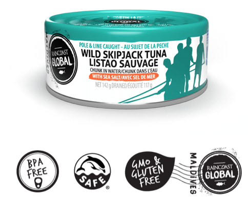 Raincoast Trading Tuna with Sea Salt - 24 Pack Case | Premium Wild Tuna 142g - PAL# PALRAC011