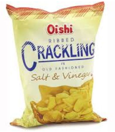 1 Case, Oishi Ribbed Crackling Salt & Vinegar 30/90gUPC897399001028