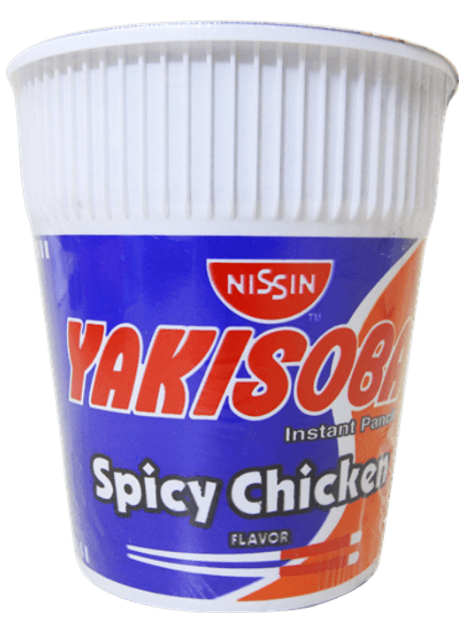 Nissin Cup Yakisoba Spicy Chicken - 1 Case (36 Cups, 77g Each)