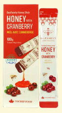Cranberry Honey Sticks - 1 Case (20 Packs, 200 Sticks Total)
