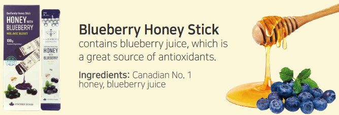 Blueberry Honey Sticks - 1 Case (20 Packs, 200 Sticks Total)