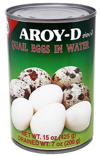 Aroy-D Quail Eggs in Water - 1 Case (24 x 425g)