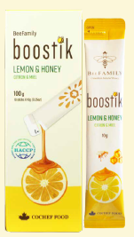 Lemon Boostik Honey Sticks - 1 Case (20 Packs, 200 Sticks Total)