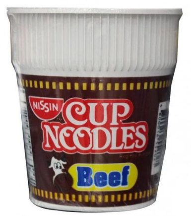 Nissin Cup Noodles Beef - 1 Case (36 Cups, 60g Each)