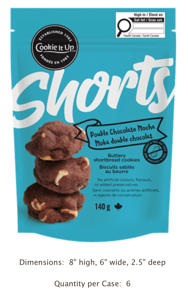 Cookie It Up Double Chocolate Mocha Shorts - 1 Case (6 x 140g)