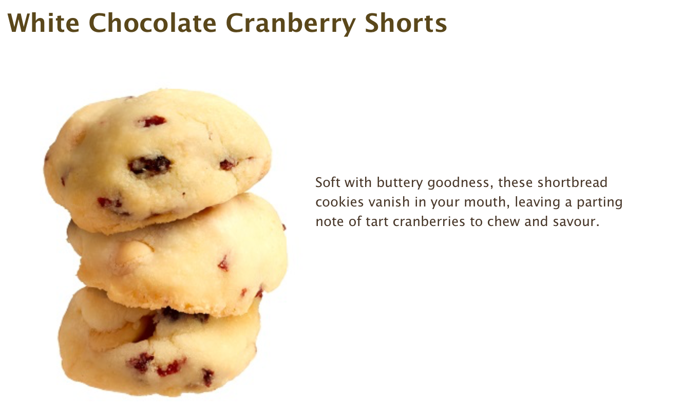 Cookie It Up White Chocolate Cranberry Shorts - 1 Case (6 x 140g)