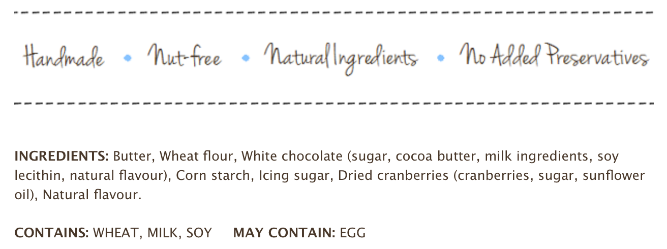 Cookie It Up White Chocolate Cranberry Shorts - 1 Case (6 x 140g)