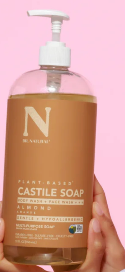 DR. NATURAL, Castile Liquid Soap Almond - 1 Case (6 × 946ML)