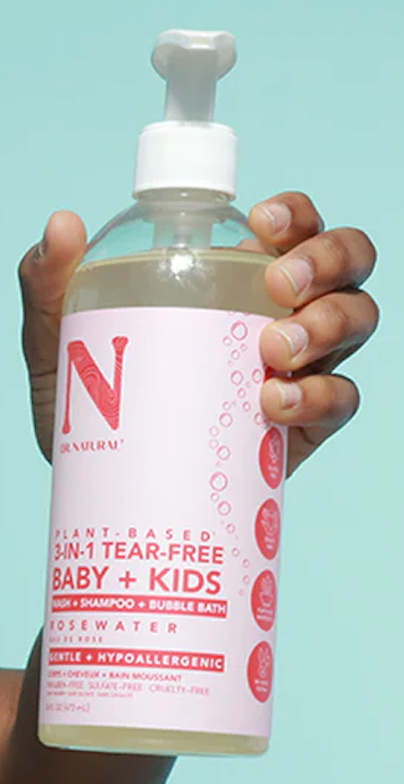 DR. NATURAL, 3-in-1 Tear-Free Baby + Kids Soap Rosewater - 1 Case (12 × 473ML)