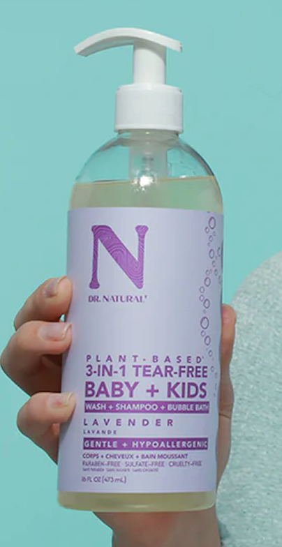 DR. NATURAL, 3-in-1 Tear-Free Baby + Kids Soap Lavender - 1 Case (12 × 473ML)