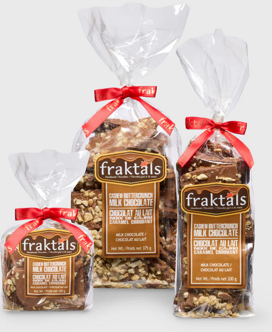 FRAKTALS, Dark chocolate - Cashew Buttercrunch Milk chocolate - 1 Case (6 Pack x 375G)