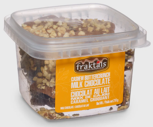 FRAKTALS, Dark chocolate - Cashew Buttercrunch Milk chocolate - 1 Case (12 Pack x 210G)