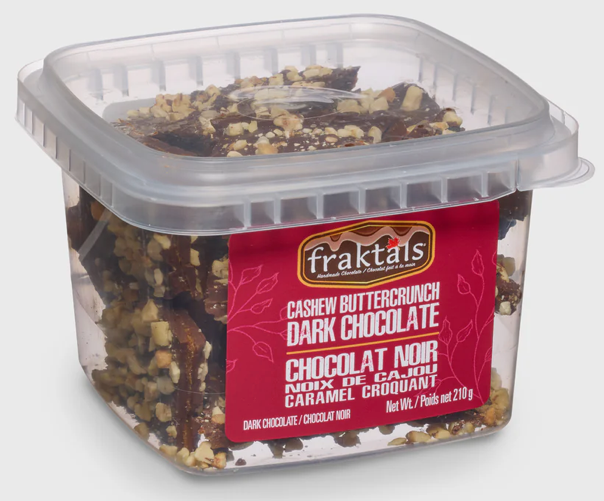 FRAKTALS, Dark chocolate - Cashew Buttercrunch Dark Chocolate - 1 Case (8 Pack x 210G)