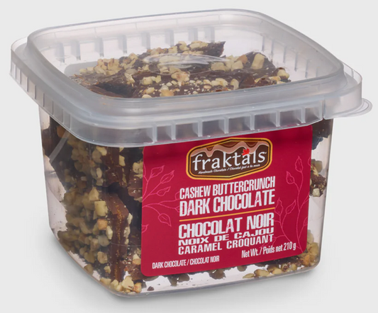 FRAKTALS, Dark chocolate - Cashew Buttercrunch Dark Chocolate - 1 Case (8 Pack x 210G)
