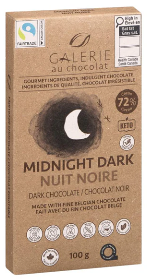 GALERIE AU CHOCOLAT, Dark Chocolate Bar - 1 Case (8 Pack x 100G)