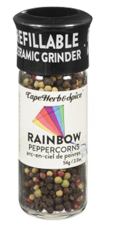 Cape Herb & Spice Rainbow Peppercorns Grinder, 56G - Wholesale Case of 6