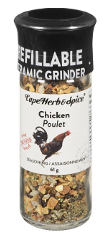 Cape Herb & Spice Chicken Seasoning Grinder, 61G - Wholesale Case of 6