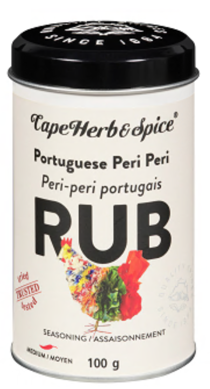 Cape Herb & Spice Portuguese Peri Peri Rub Shaker, 100G - Wholesale Case of 6