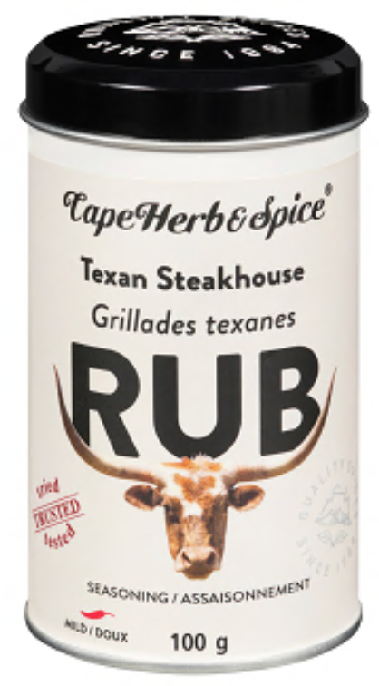 Cape Herb & Spice Texan Steakhouse Rub Shaker, 100G - Wholesale Case of 6