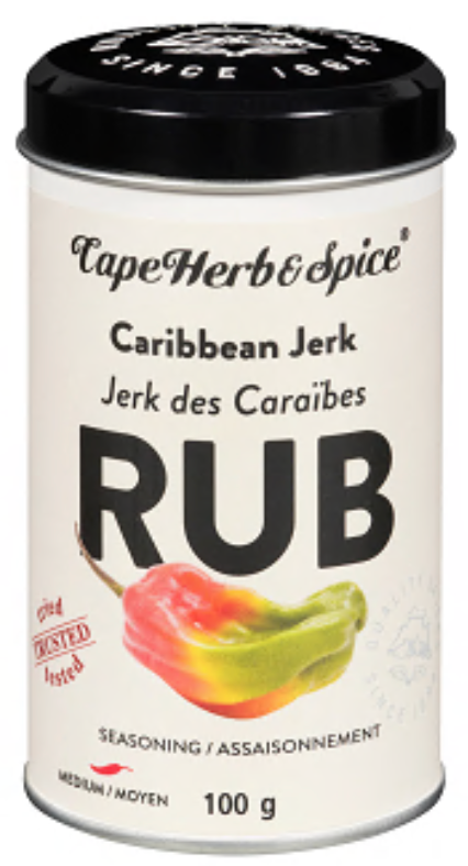 Cape Herb & Spice Caribbean Jerk Rub Shaker, 100G - Wholesale Case of 6