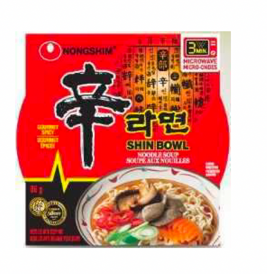 🍜 Nongshim Shin Bowl Noodle - 1 Case (12x86g) | Wholesale Korean Spicy Ramen