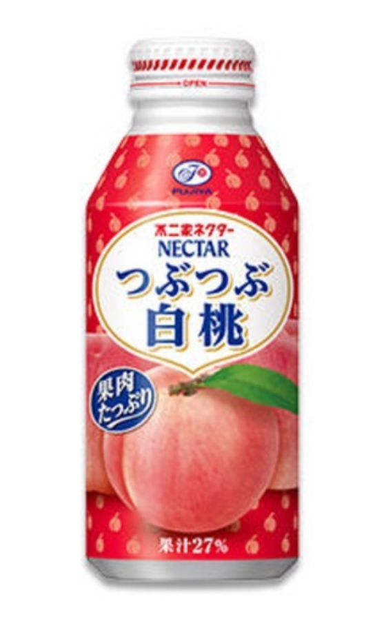 Fujiya Nectar Tsubu Tsubu White Peach Juice 380ml – Case of 24