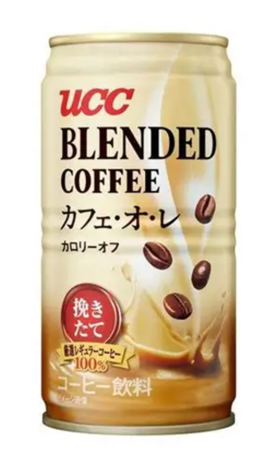 UCC Blended Coffee Café au Lait Calorie-Free 185g – Case of 30 | Japanese Canned Coffee