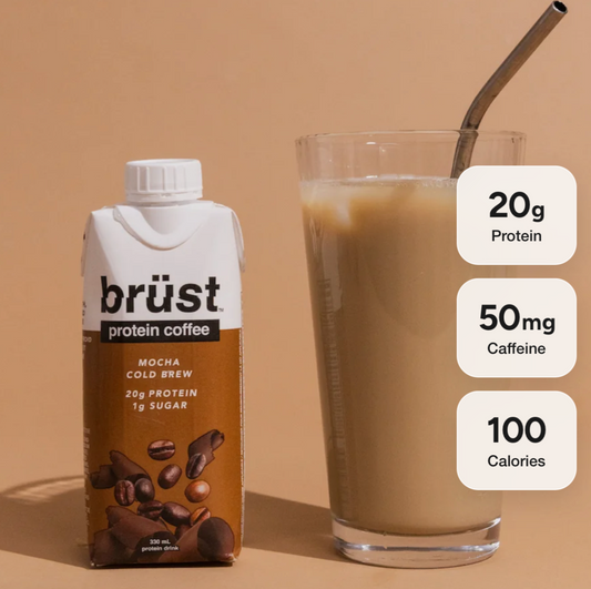 Brüst Dark Roast Cold Brew Protein Coffee – 12 × 330 mL Case