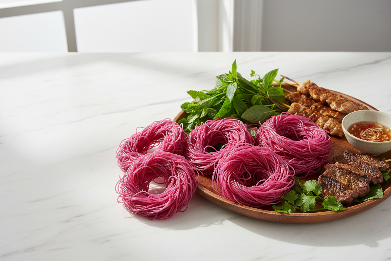 Bamboo Tree Natural Magenta Rice Vermicelli Banner