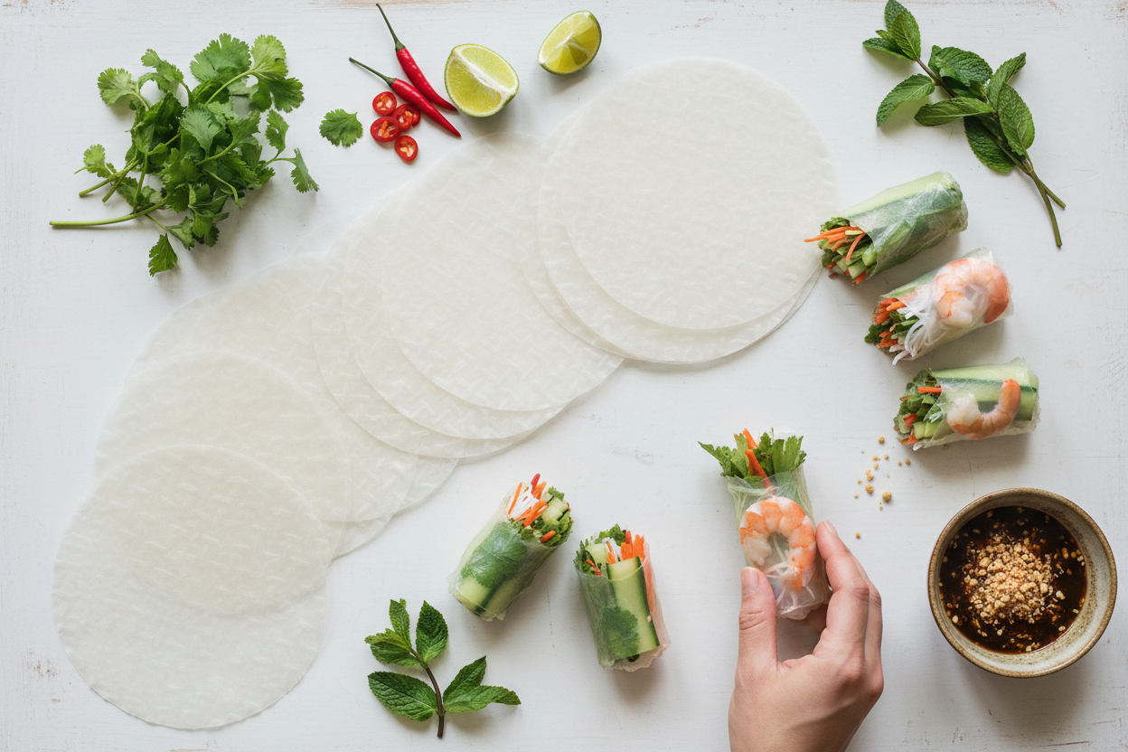 Bamboo Tree Rice Paper Banner