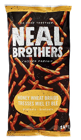 1 Case 16 Pack NEAL BROTHERS Honey Wheat Braids Pretzels | Wholesale