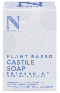 DR. NATURAL, Peppermint Castile Bar Soap (2pack) - 1 Case (18 × 113G)